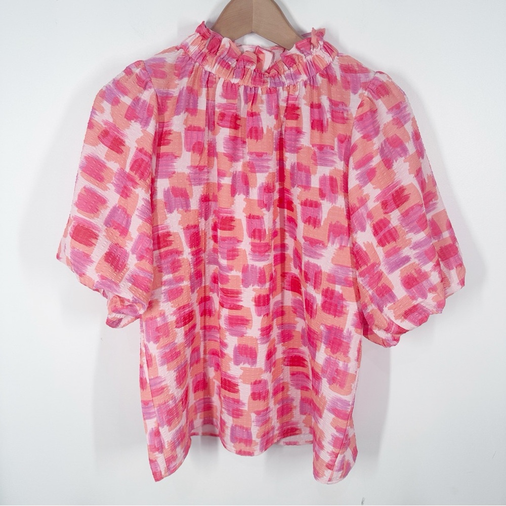 THML Pink and Red Patterned Blouse